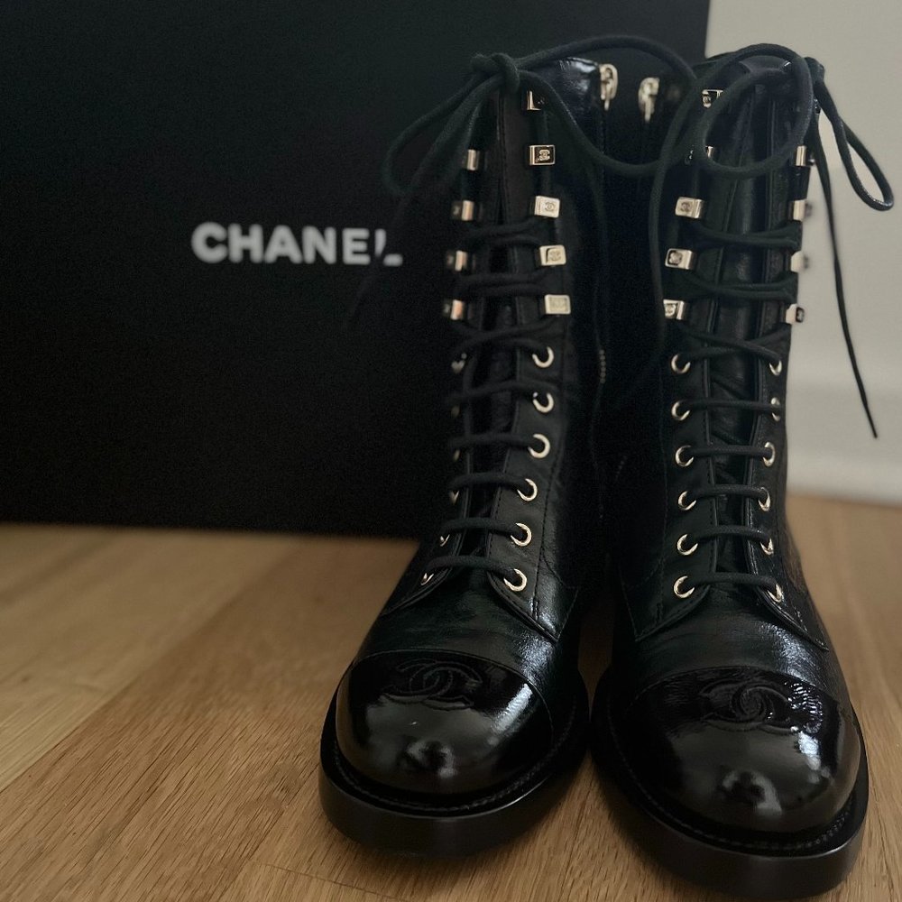 Chanel combat boots